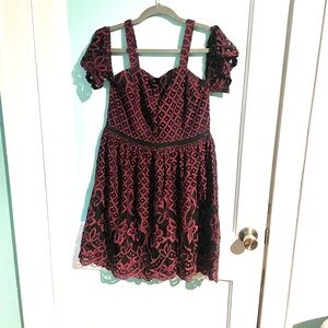 Cute red lace dress!